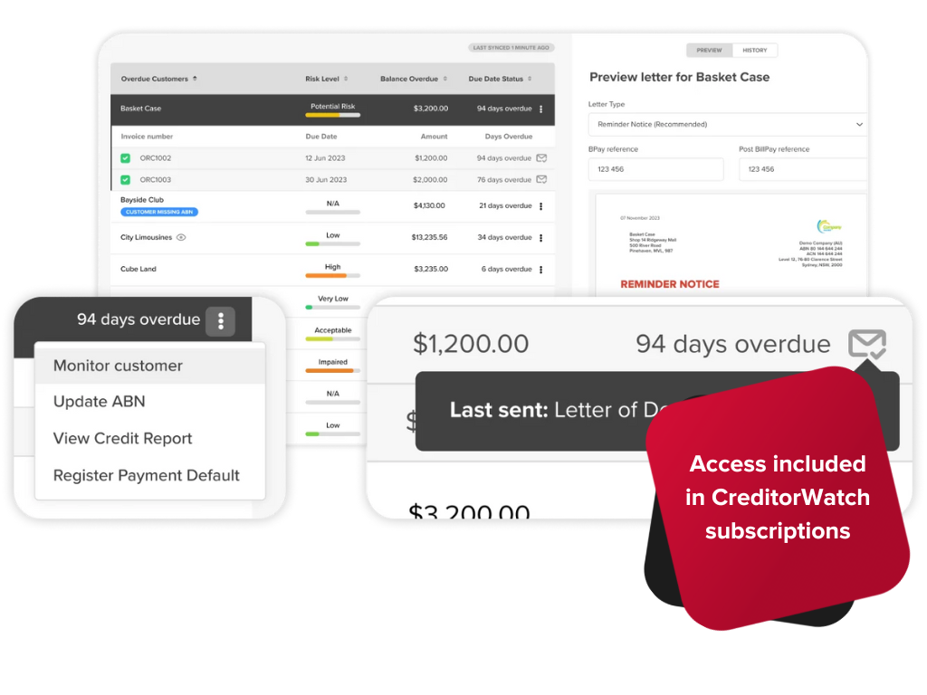 Access included in CreditorWatch subscriptions